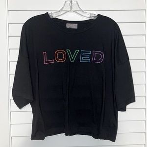 Betsy Johnson “LOVED” XL Crop Top